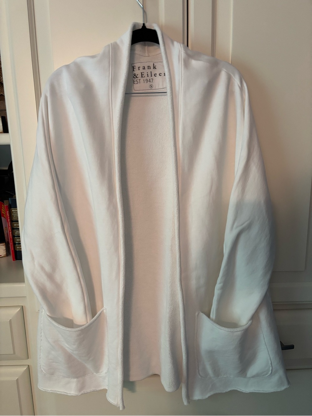Frank & Eileen White Cardigan Triple Fleece  Size Small. - Picture 2 of 3